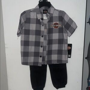 Harley-Davidson Plaid Shirt and Pants Set